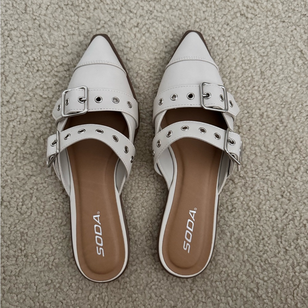 Soda Women's Double Buckle Mules